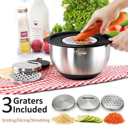 Mixing Bowls with Airtight Lids, Stainless Steel Nesting Bowls Set