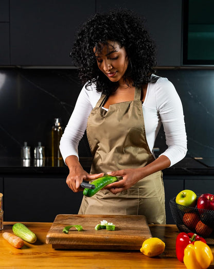 Julienne Y Peeler – Ultra-Sharp Stainless Steel Blade for Carrots, Zucchini & Potatoes – Ergonomic Wheatstraw Grip – Built-in Eye Cutter & Safety Cover – Dishwasher Safe – Orange