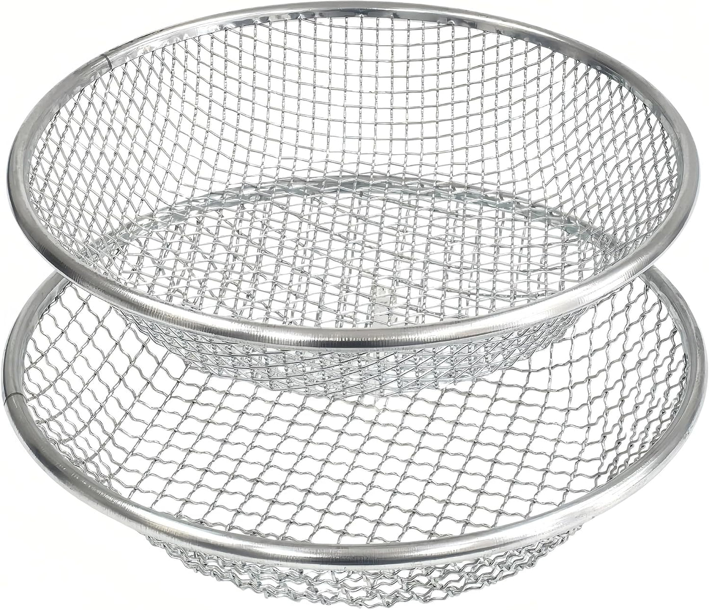 2PCS Gardening Sand Soil Compost Sifter Perfect for 5 Gallon Bucket, 1/4 Inch Mesh, 1/8 Inch Mesh