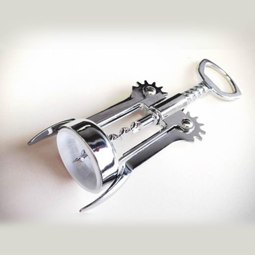Chrome Wing Style Multifunctional Corkscrew Wine Bottle Opener for all Cork Stoppered and Beer Cap Bottles for use in Kitchen Restaurant Bars for Wine Enthusiast and Waiters