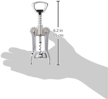Chrome Wing Style Multifunctional Corkscrew Wine Bottle Opener for all Cork Stoppered and Beer Cap Bottles for use in Kitchen Restaurant Bars for Wine Enthusiast and Waiters
