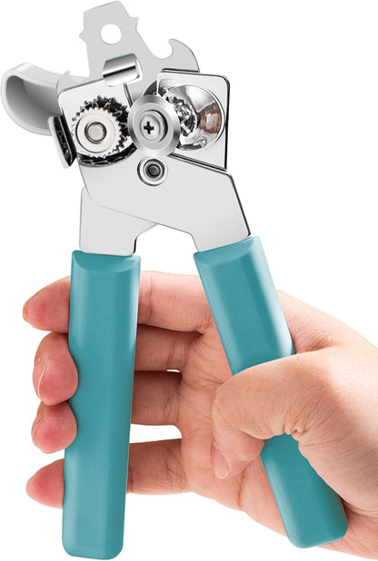 Can Opener Manual, COKORA Can Openers Hand Held with Comfort Anti-Slip Handles, Heavy Duty Stainless Steel Can Opener Smooth Edge and Bottle Openers, Easy Turn Can Openers for Seniors, Kitchen, Black