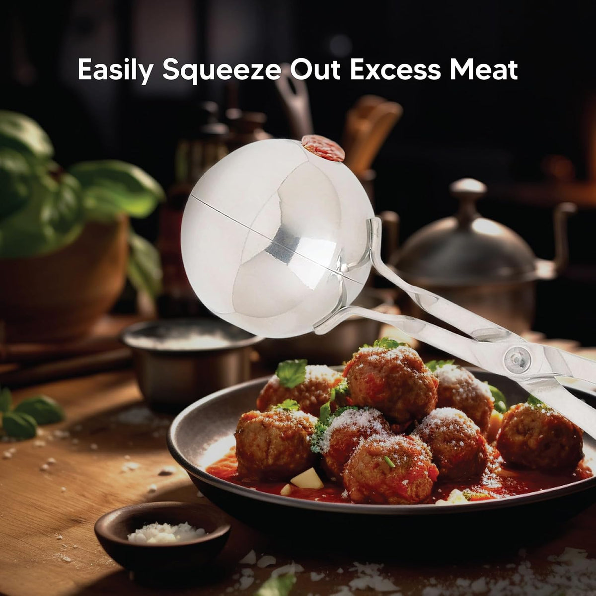 Kitchen Meat Baller Scoop, 18/8 Stainless Steel, Forms Perfectly Round 1.75-Inch Meatballs