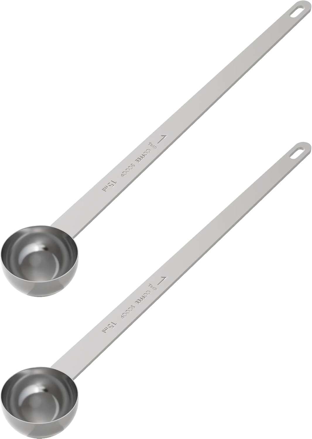2PCS Extra Long Handle Coffee Scoop, 2Tbsp(30ml) Measuring Spoon | 9.5” Length, Food-Grade Stainless Steel, Accurate Measurement, Dishwasher-Safe, Engraved Marking, Coffee Ritual Essential