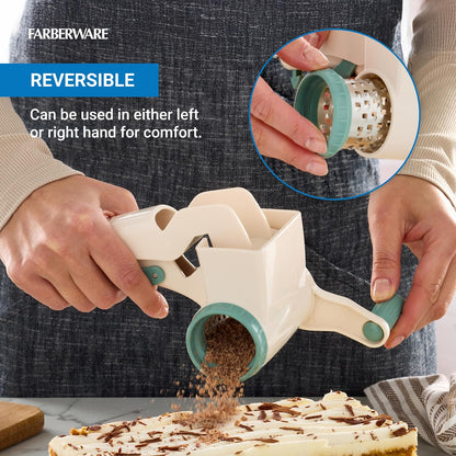 Professional Rotary Cheese Grater, Durable and Versatile Kitchen Gadget for Effortless Grating, Green