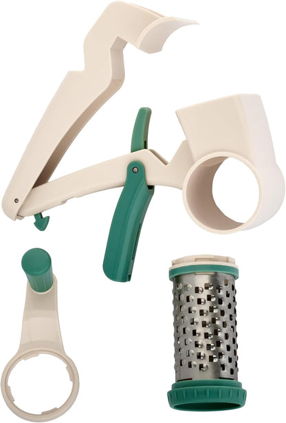 Professional Rotary Cheese Grater, Durable and Versatile Kitchen Gadget for Effortless Grating, Green
