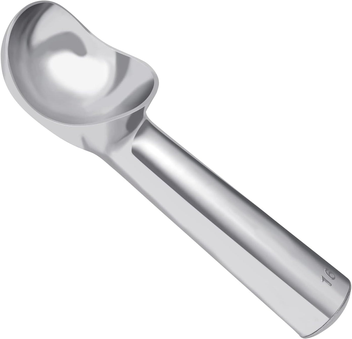 Pimoys Ice Cream Scoop, 7 Inch Aluminum, Nonstick, Bright Silver | One-piece aluminum, anti-freeze handle, cuts hard ice cream, gelato & sorbet, hand wash only
