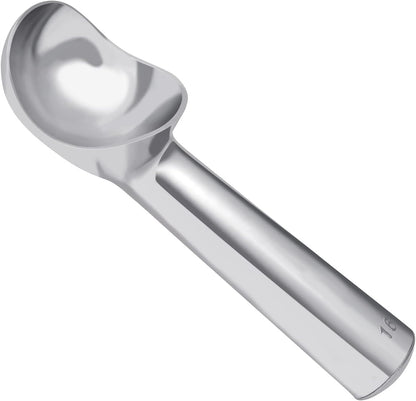 Pimoys Ice Cream Scoop, 7 Inch Aluminum, Nonstick, Bright Silver | One-piece aluminum, anti-freeze handle, cuts hard ice cream, gelato & sorbet, hand wash only