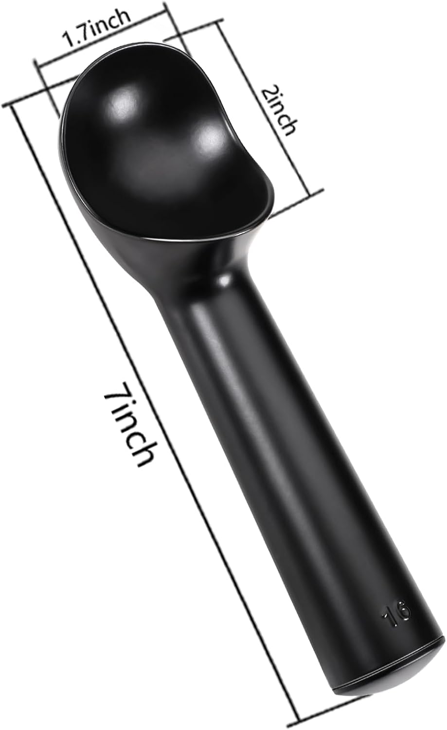 Pimoys Ice Cream Scoop, 7 Inch Aluminum, Nonstick, Bright Silver | One-piece aluminum, anti-freeze handle, cuts hard ice cream, gelato & sorbet, hand wash only