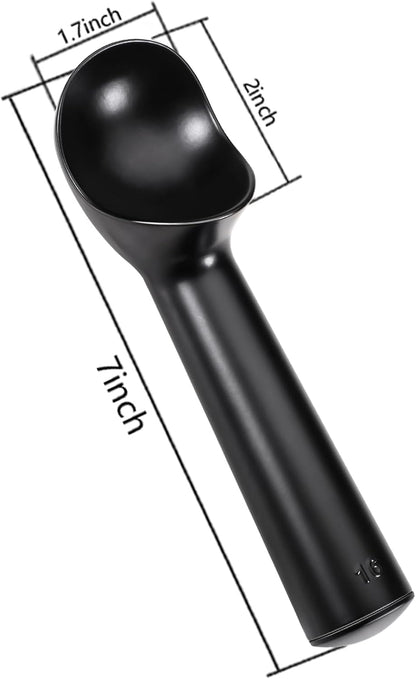 Pimoys Ice Cream Scoop, 7 Inch Aluminum, Nonstick, Bright Silver | One-piece aluminum, anti-freeze handle, cuts hard ice cream, gelato & sorbet, hand wash only