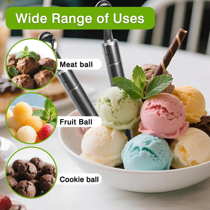 Double-Ended Fruit & Ice Cream Scoop – Stainless Steel Melon Baller and Parisienne Scoop (30mm)