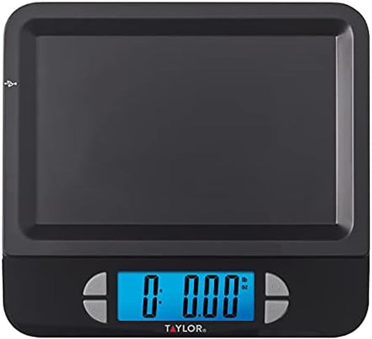 USB Rechargeable Digital Kitchen and Food Scale, 11 pound capacity with Dishwasher Safe Tray, Cord Included