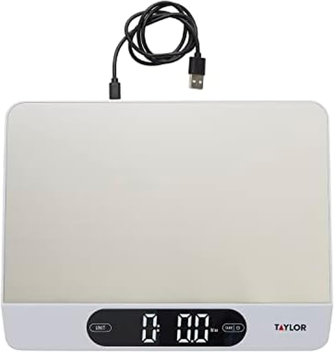 USB Rechargeable Digital Kitchen and Food Scale, 11 pound capacity with Dishwasher Safe Tray, Cord Included