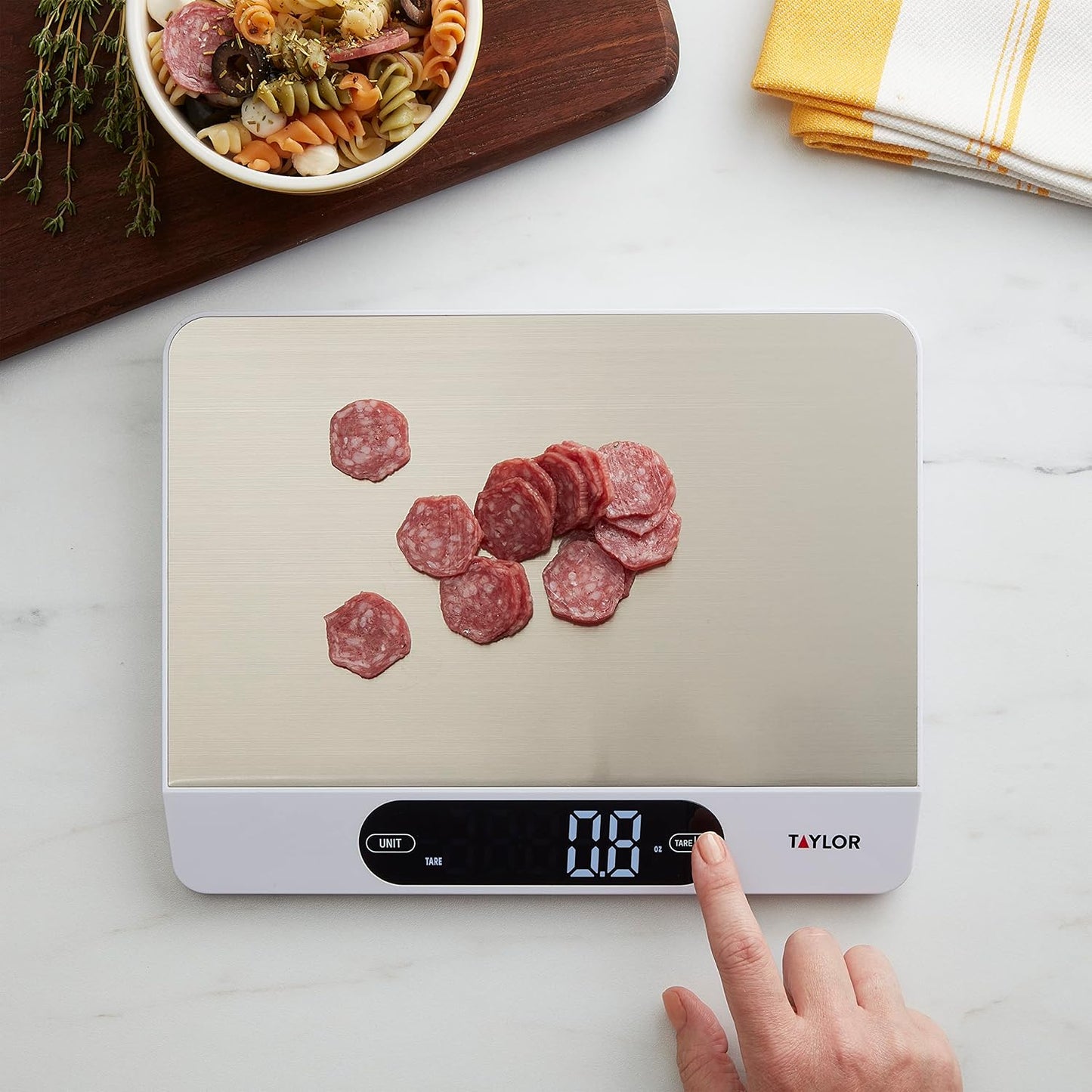 USB Rechargeable Digital Kitchen and Food Scale, 11 pound capacity with Dishwasher Safe Tray, Cord Included