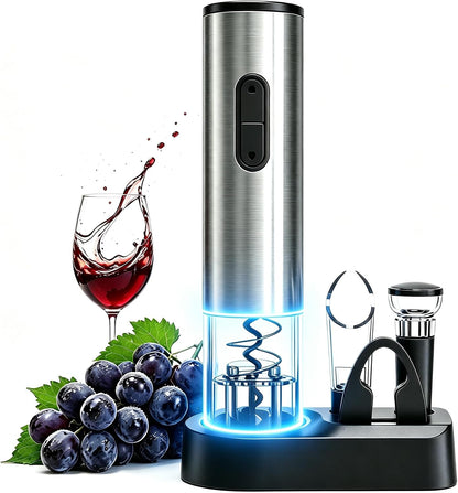 Electric Wine Bottle Opener, Easy to Use, Perfect for Home, Restaurants & Travel, Wine Lovers & Host (Black)