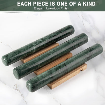 Natural Marble Rolling Pin for Baking, 15.6" Non-Stick Stone Dough Roller