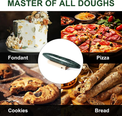 Natural Marble Rolling Pin for Baking, 15.6" Non-Stick Stone Dough Roller