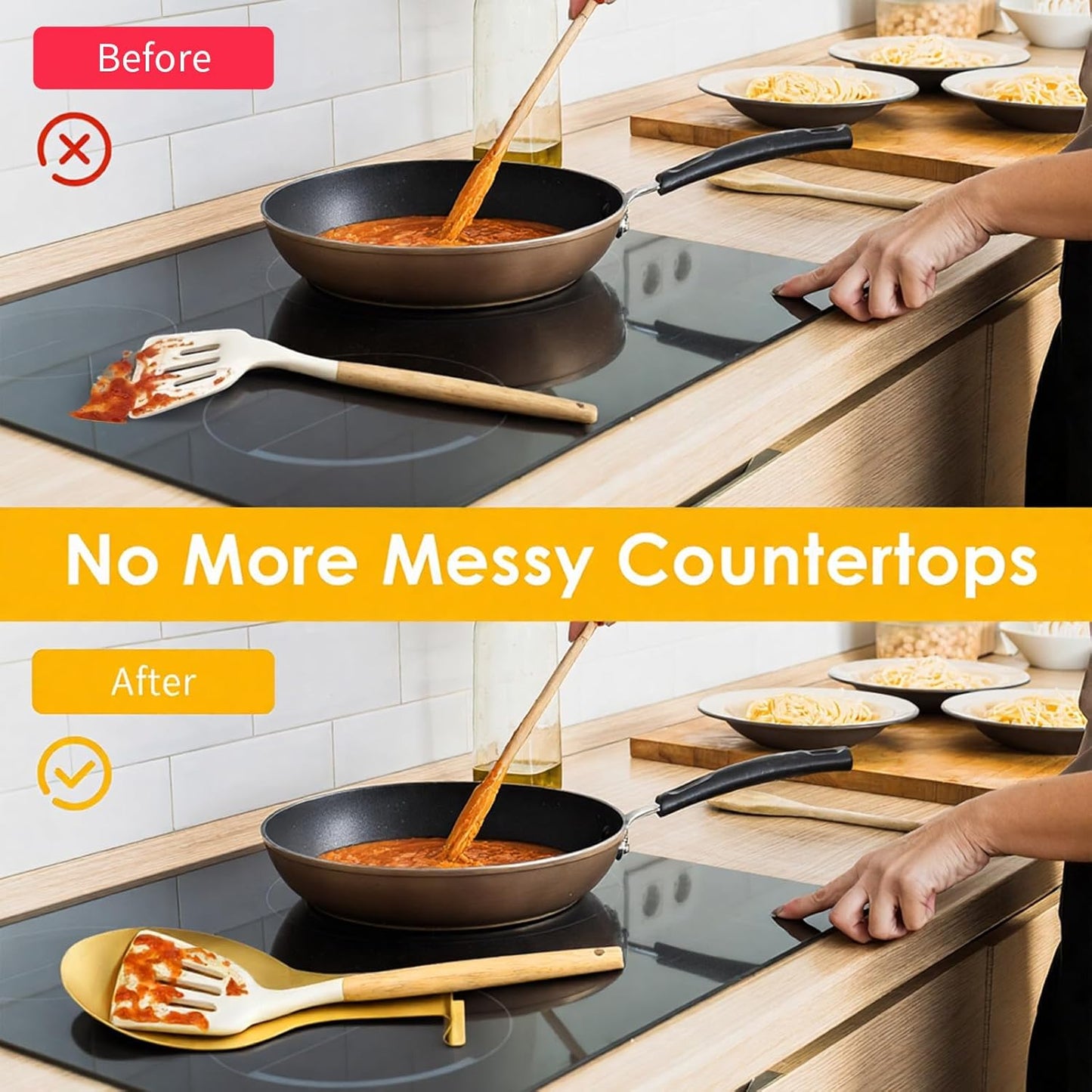 6 Pack 9.85 x 3.74 Inch Stainless Steel Spoon Rest, Spatula Ladle Holder, Gold Kitchen Utensil Rest for Stove Top and Countertop, Dishwasher Safe