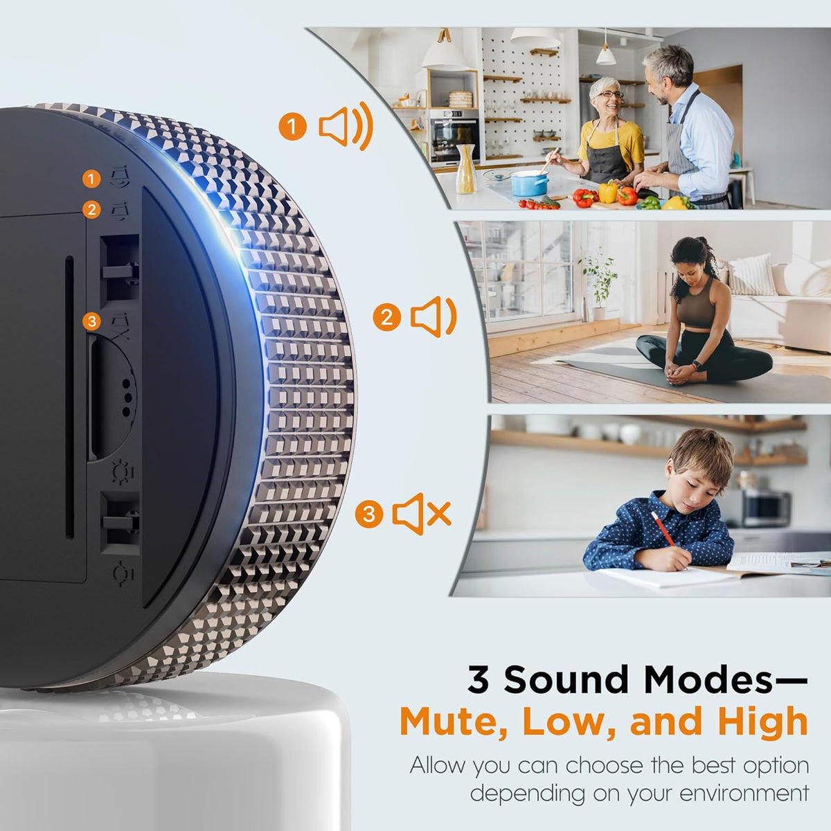 Digital Kitchen Timer - Magnetic Countdown Count Up Clock with Large LED Display, 5/15/25 Min Presets, 3 Volume Levels, Rotary Dial for Cooking, Productivity, Classroom, Fitness (1, Tarnish)