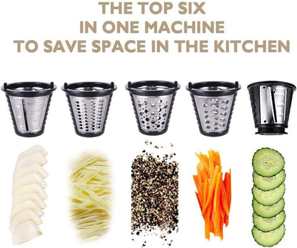 Electric Cheese Grater Slicer Shredder Salad Maker for Kitchen 150W 5-in-1