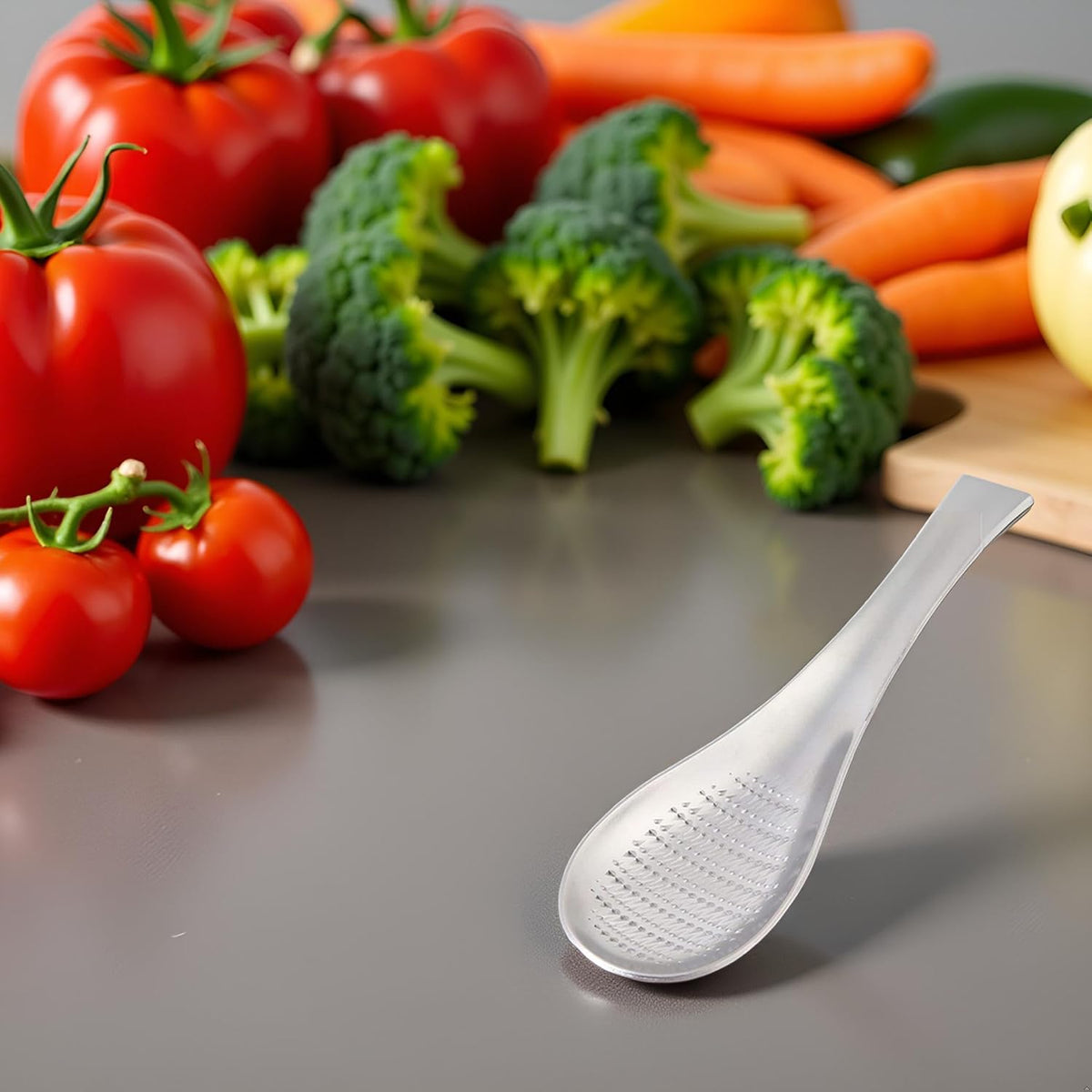Silver Stainless Steel Kitchen Practical Spoon Shape Fruit Mixer Ginger Grater Wasabi Garlic Cheese Grater Peeling, Grating and Slicing Tools Kitchen Utensils and Gadgets
