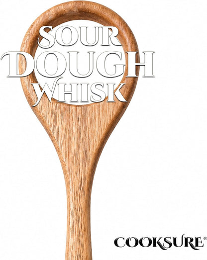 Danish Dough Whisk for Sourdough Bread – 13 Inch Bread Whisk with Wooden Handle – 304 Stainless Steel Hook for Heavy Dough Baking, Swedish Dough Whisk Tool