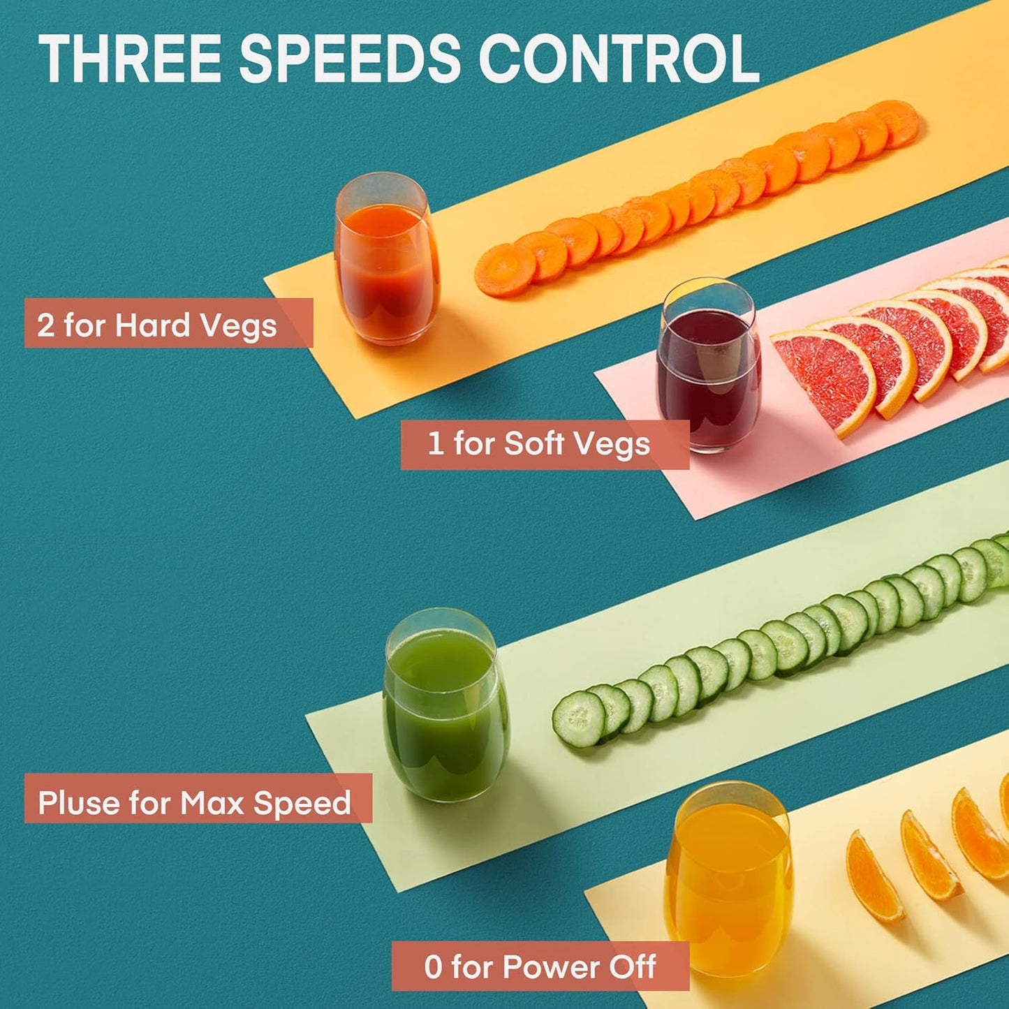 Juicer Machines, Juilist 3" Wide Mouth, Max 800W, 3-Speed 400W Easy-Clean | Max power 800W