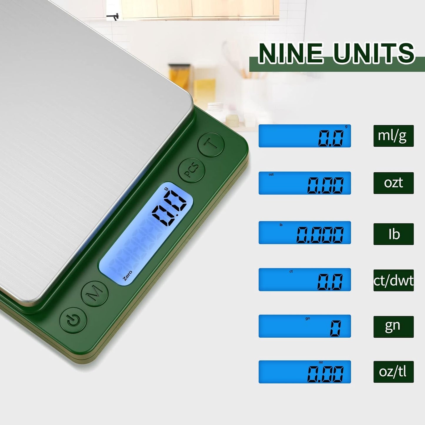 Digital Food Kitchen Scale Upgraded, 3000g/0.1g High Accuracy Mini Pocket Scale Measures in Grams and oz for Cooking, Baking, Jewelry, Tare Function,2 Trays, LCD Display (Batteries Included)