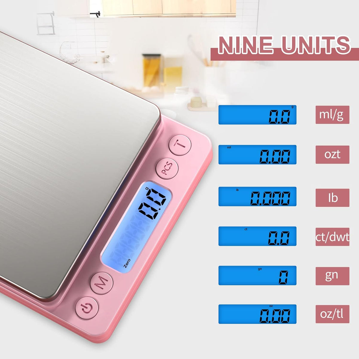Digital Food Kitchen Scale Upgraded, 3000g/0.1g High Accuracy Mini Pocket Scale Measures in Grams and oz for Cooking, Baking, Jewelry, Tare Function,2 Trays, LCD Display (Batteries Included)