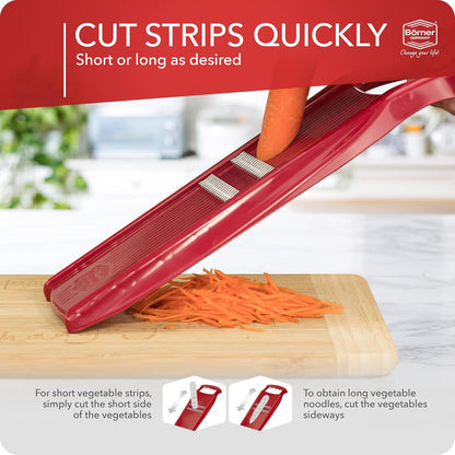 BORNER Roko PowerLine | Vegetable Grater - Quality Made in Germany, Color:Orange