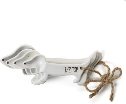 White Cat Measuring Cups & Spoons Gift Set – Ceramic Kitchen Tools for Cat Lovers & Bakers – 4 Measuring Cups and 4 Measuring Spoons – Unique Gift for Kitchen, Baking, and Cat Lovers