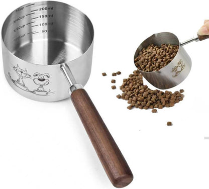 Dog Cat Food Scoop Measuring Cup, Stainless Steel 1 Cup Measuring Cup, Precision Scale Measurements