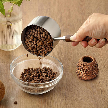 Dog Cat Food Scoop Measuring Cup, Stainless Steel 1 Cup Measuring Cup, Precision Scale Measurements