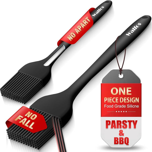600°F Heat Resistant Silicone Basting Brushes BPA Free Pastry Brush, Spread Oil Butter Sauce for BBQ Grill Baking Kitchen Cooking, Dishwasher Safe (2 SIZE)
