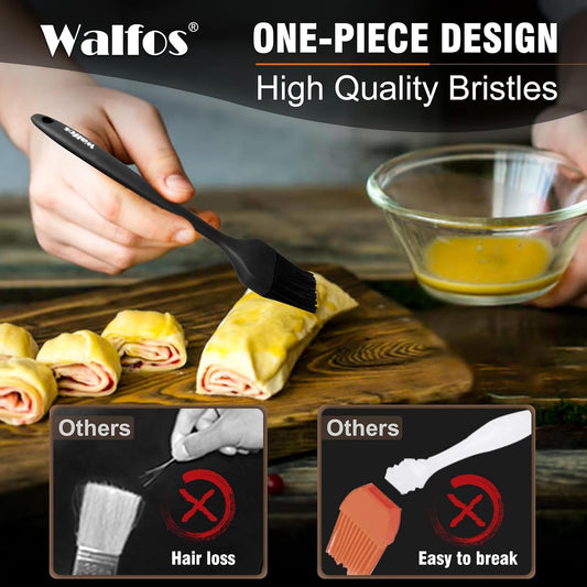 600°F Heat Resistant Silicone Basting Brushes BPA Free Pastry Brush, Spread Oil Butter Sauce for BBQ Grill Baking Kitchen Cooking, Dishwasher Safe (2 SIZE)