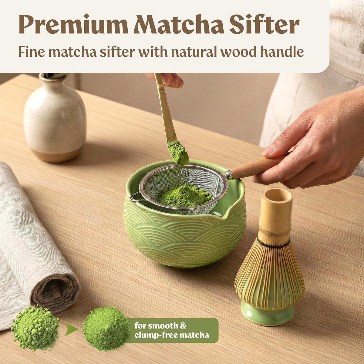 Matcha Whisk Set, 7 Pcs Matcha Kit with Bowl - Sakura Pink