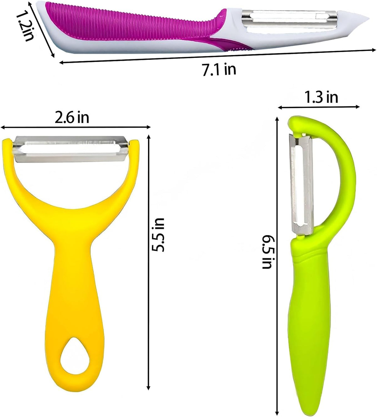 5PCS Stainless Steel Peeler Vegetable, Apple Peelers for kitchen, Fruit, Carrot, Veggie, Potatoes Peeler, Y-Shaped and I-Shaped Stainless Steel Peelers for Orange Potato Apple Carrot Fruit
