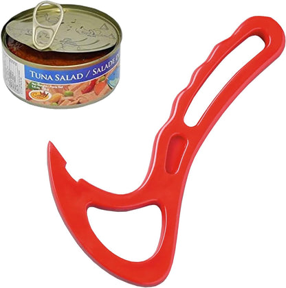 Pull Tab Can Opener - Manual Ring Pull Can Tab Opener - Easy Open Can Opener for Seniors, Protecting Nails or Arthritis - Dishwasher Safe Can Tab Opener Tool for Kitchen and Outdoors - Red