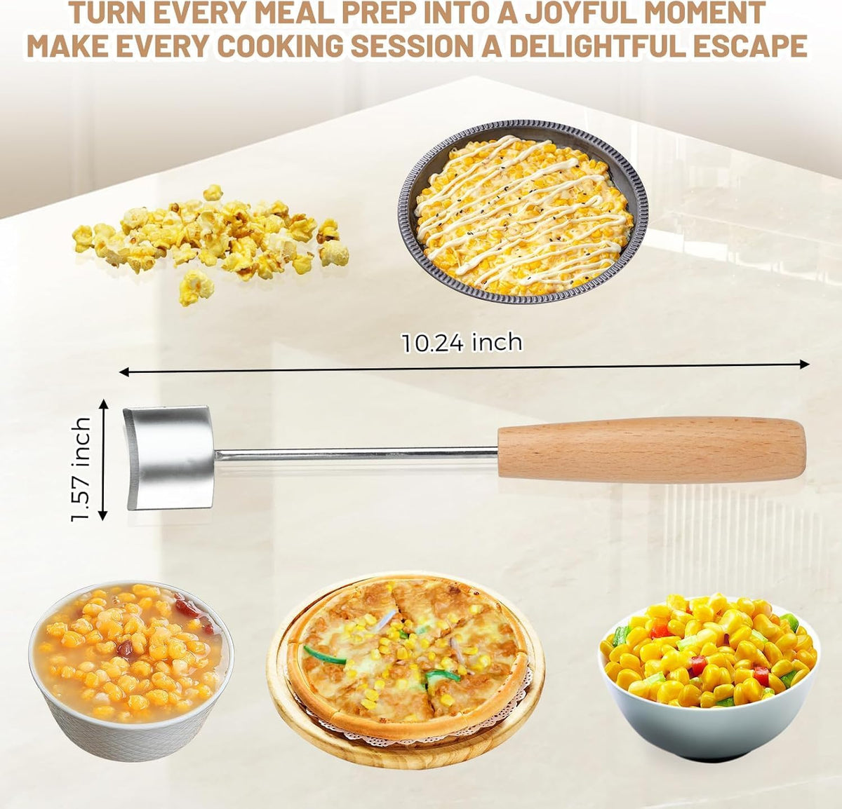 Stainless Steel Corn Peeler - Premium Corn Kernel Remover Tool for Corn on The Cob, Cob Corn Stripper, Heavy Duty Stainless Steel Handle, Kitchen Gadget for Home & Professional Use