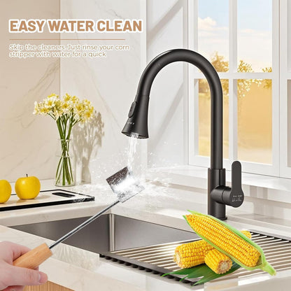 Stainless Steel Corn Peeler - Premium Corn Kernel Remover Tool for Corn on The Cob, Cob Corn Stripper, Heavy Duty Stainless Steel Handle, Kitchen Gadget for Home & Professional Use