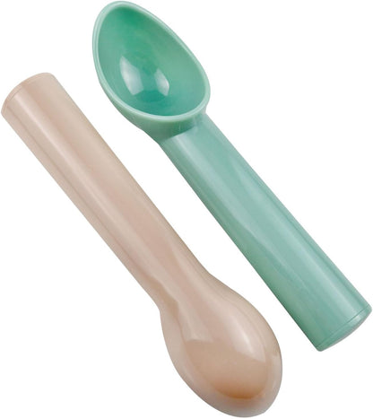 4PCS Plastic Ice Cream Scoop Ice Scoop Holder Melon Baller Scoop Ice Cream Scooper Cookie Scoop for Ice Cream Fruit Watermelon Spoon and Other Kitchen Tools (Rose Red Pink Green Grey)