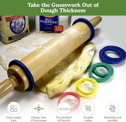 Evendough Bands, Rolling Pin Rings, Set Of 4 Sizes, Pack Of 1