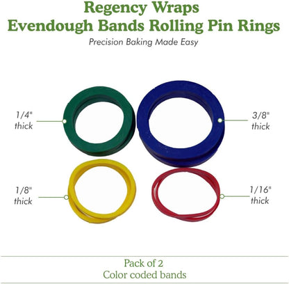 Evendough Bands, Rolling Pin Rings, Set Of 4 Sizes, Pack Of 1