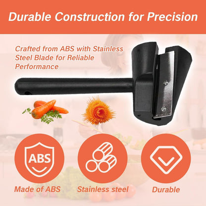 1 PCS Carrot Cutter Tool Curler Peeler Spiral Black Fruits Slicer and Vegetable Decoration Tools for Chef Garnishing Tool Set with Sharpener Spiral Shred Slicer for Carrots Cucumbers and More