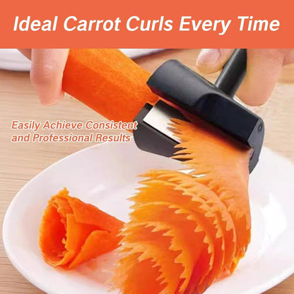 1 PCS Carrot Cutter Tool Curler Peeler Spiral Black Fruits Slicer and Vegetable Decoration Tools for Chef Garnishing Tool Set with Sharpener Spiral Shred Slicer for Carrots Cucumbers and More