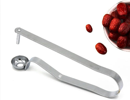 Stainless Steel Cherry Pitter and Jujube Core Remover, Easy to Use Kitchen Gadget for Cherries, Dates, Olives, and Small Fruits, 6.77 Inch