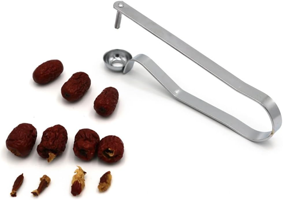 Stainless Steel Cherry Pitter and Jujube Core Remover, Easy to Use Kitchen Gadget for Cherries, Dates, Olives, and Small Fruits, 6.77 Inch