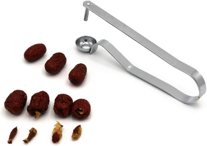 Stainless Steel Cherry Pitter and Jujube Core Remover, Easy to Use Kitchen Gadget for Cherries, Dates, Olives, and Small Fruits, 6.77 Inch