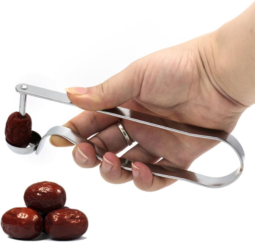 Stainless Steel Cherry Pitter and Jujube Core Remover, Easy to Use Kitchen Gadget for Cherries, Dates, Olives, and Small Fruits, 6.77 Inch
