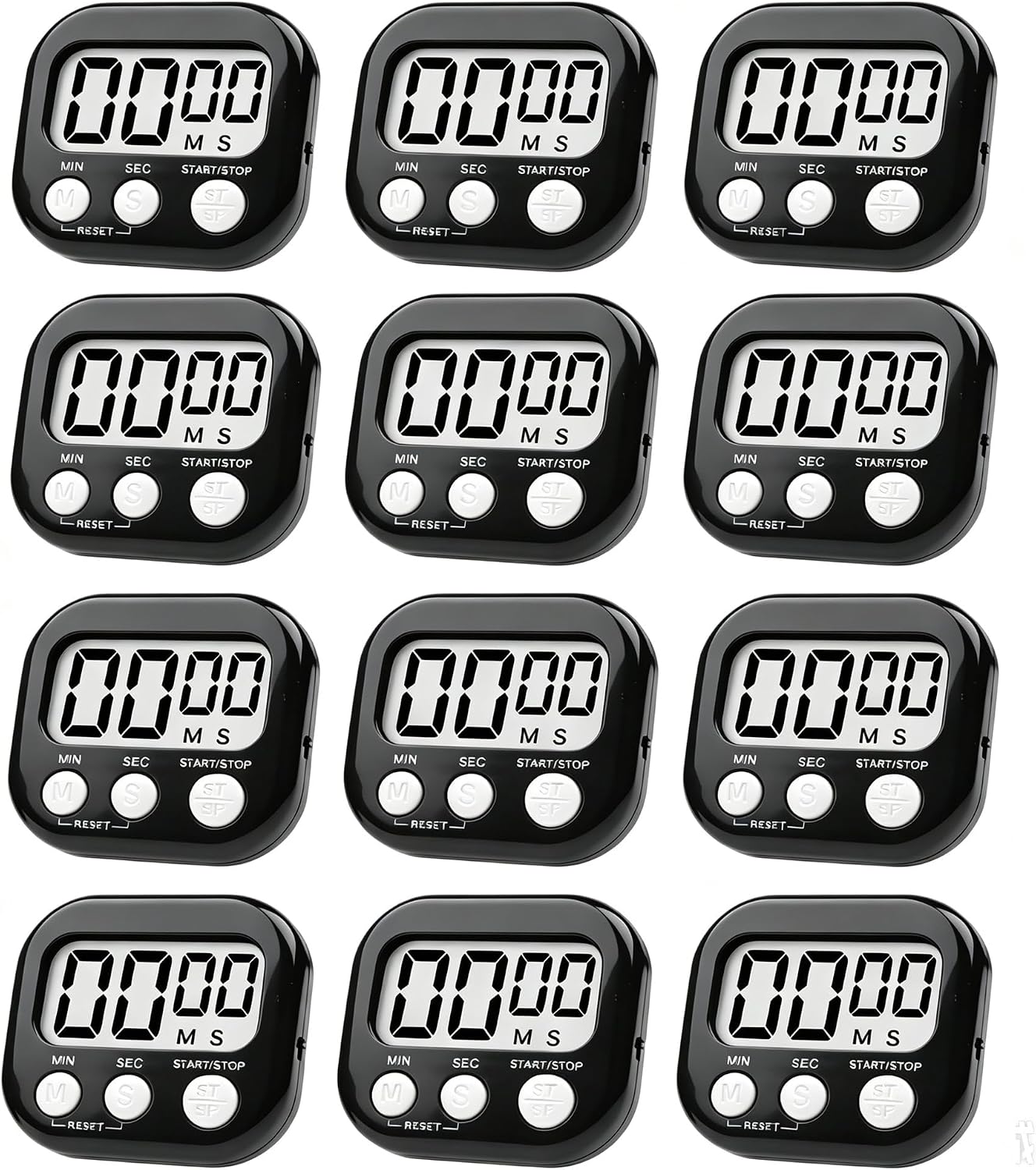Digital Kitchen Timer, Big Display Screen, Loud Alarm, Strong Magnetic Backing Stand, Cooking Baking Kids Classroom Teacher Game Timers, Minute Seconds Count Up Countdown and Simple Operation(4 Pack)